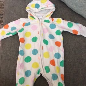 Polarn O. Pyret polka dot hooded onesie